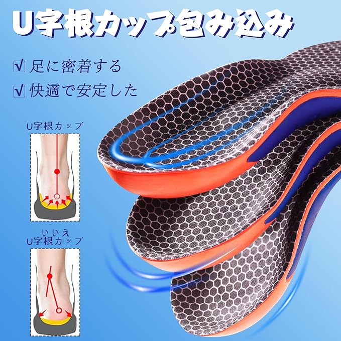 Kozzim Sports Insole, Shock Absorption, Standing Work, Insole, Upgraded Version, Arch Support Insole, Comfort, Antibacterial, Deodorizing, Daily Life (10.4 - 10.6 inches (26.5 - 27 cm) - NewNest Australia