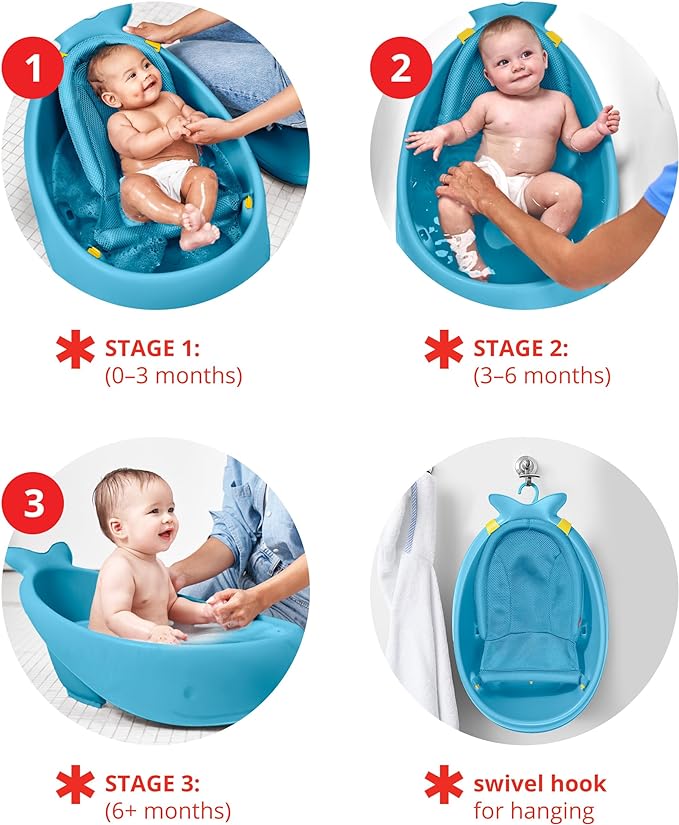 SKIP HOP Whale Baby Bath, Whale Bathtub, Can Be Used by Newborns, Spacious, Winter, Warm, Warm Bath [Genuine Japanese Product] Light Blue, 1 Piece (x 1) BCSH235465 - NewNest Australia