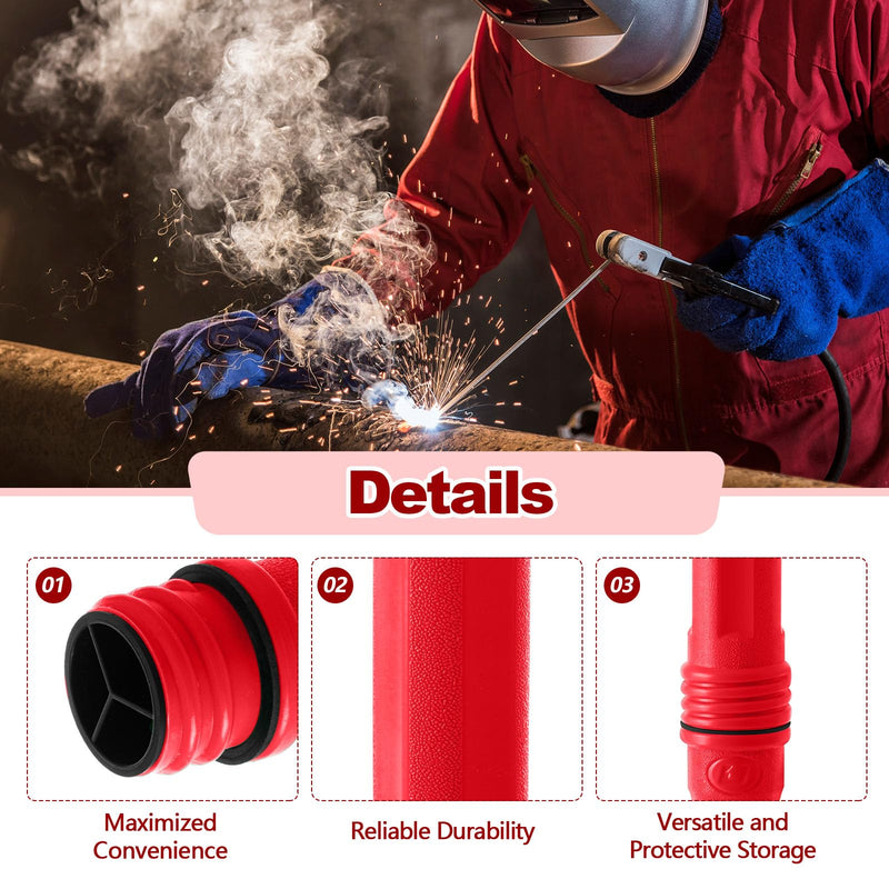 Tandefio 2 Pcs Welding Rod Storage 40 Inch Tig Rod Storage Canisters Welding Electrode Holder Airproof Waterproof Welding Rod Container (Red) Red