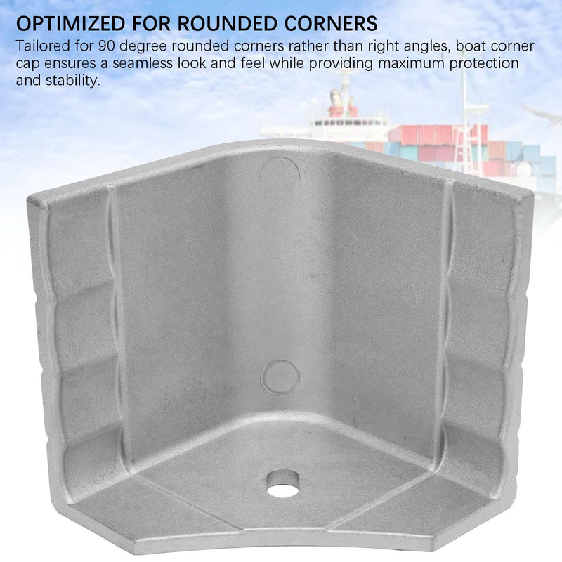 Yoidesu 2Pcs Pontoon Corner Cap, Aluminum Boat Deck Corner Cap for 90 Deg Rounded Corners, Height: 3-1/8in to 3-3/16in Top 3-1/8in to 3-3/16in