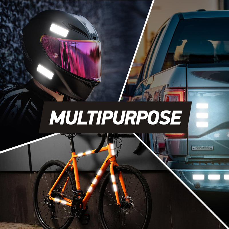 Reflective Safety Tape Stickers | 3M Diamond Grade | Mixed Colors | 1.2″ x 3.15″ | 20-Pack | Safety Warning Tape for Helmets, Cars, Mailboxes & More
