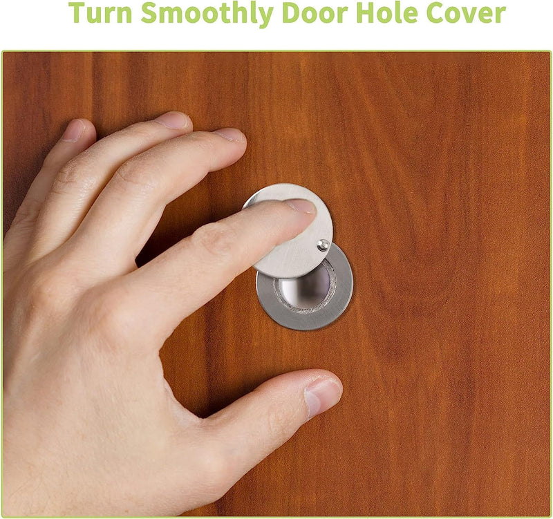 Peephole Cover, Peep Hole Covers for Door - Home Security Privacy Protection with Self-Adhesive Installation Tools（Silver） Silver
