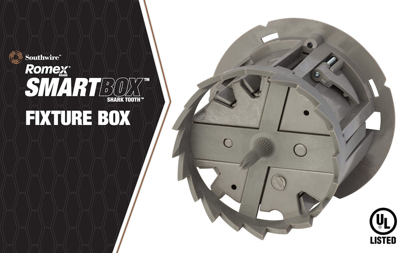 Southwire -MSBST250 Fixture and Ceiling Electrical Box Smart Box Shark Tooth with Hole Saw Supports 6 lb