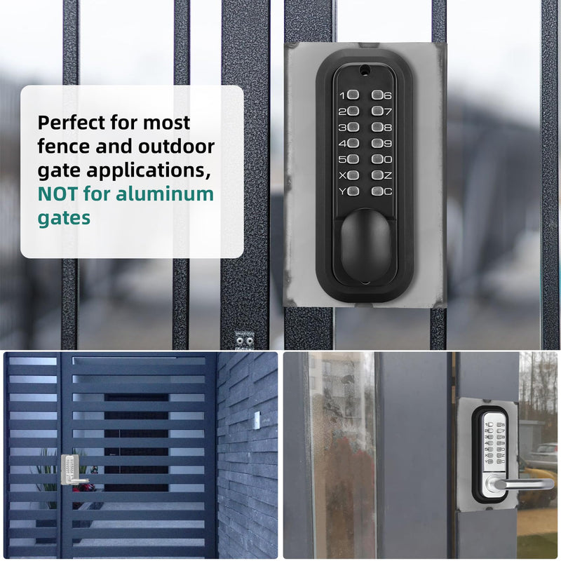 GB2020 Gate Lock Box for Double Keypad Mechanical Combination Lock，Steel Gate Box GB2020 for Metal Gates and Fence (NOT for Aluminum GATE) - 2 3/8" Inch 60mm Backset