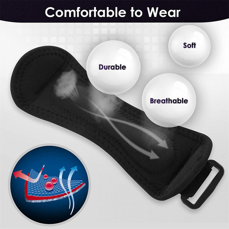 IPOW 2 Pack Knee Pain Relief & Patella Stabilizer Knee Strap Brace Support for Hiking, Soccer, Basketball, Running, Jumpers Knee, Tennis, Tendonitis, Volleyball & Squats, Black One Size