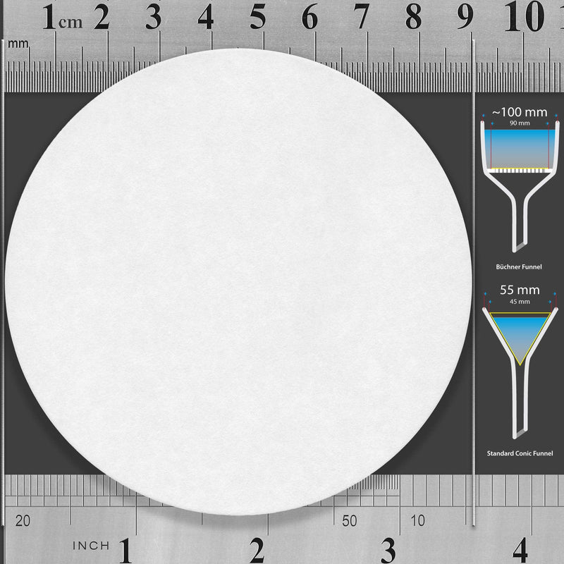Qualitative Filter Paper 9cm Lab Filter Paper for Chemistry, Standard Qualitative Grade 4-Fast Flow 90mm(100 Discs) 9 cm diameter