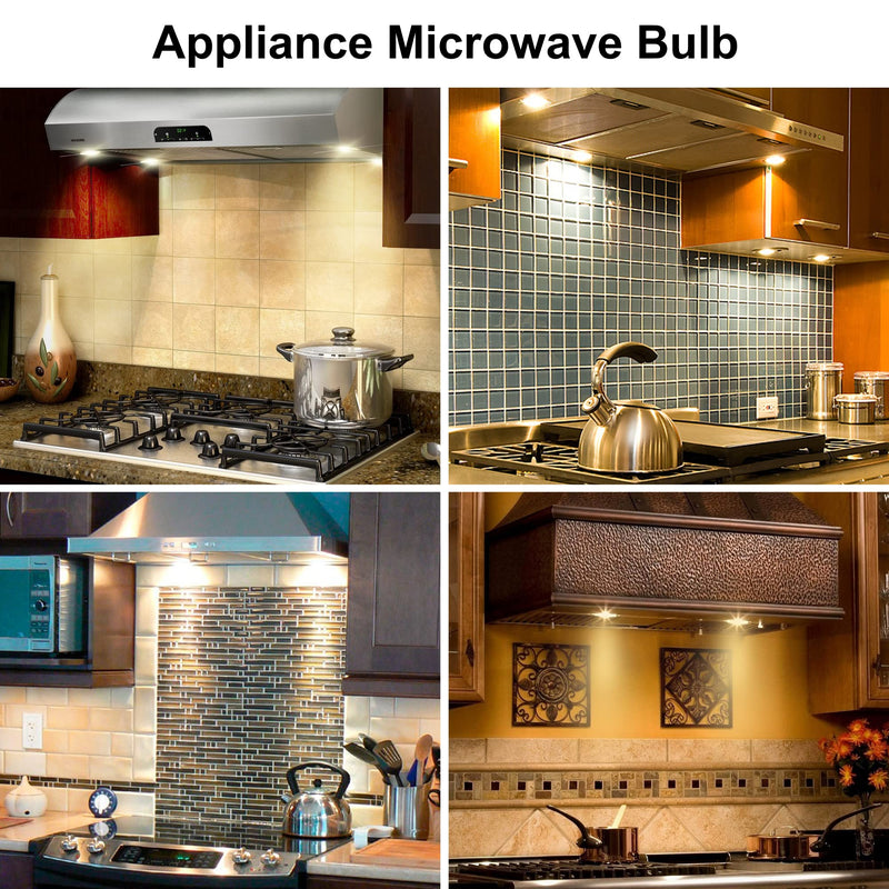 Microwave Light Bulb for Under Range Hood Appliance Refrigerator T8 40 Watt 125V E17 Intermediate Base Warm White Replacement Bulb for 8206232A, 1890433, AP4512653, WB25X10030 Pack of 6