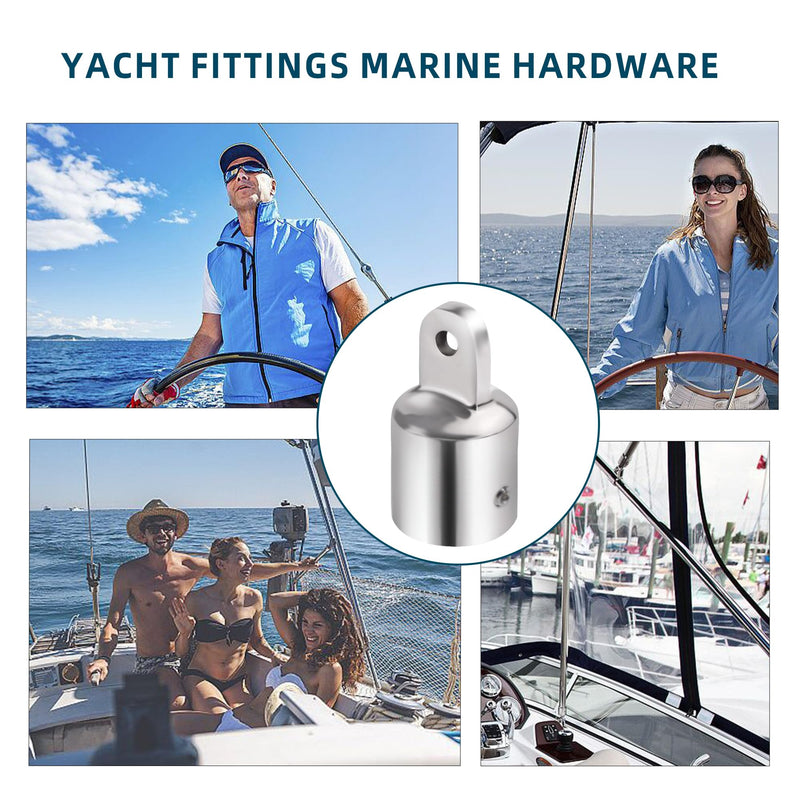 6 Pack 316 Stainless Steel Bimini Top Eye End Caps 7/8 inch, Boat Bimini Top End Cap Parts, Boat Bimini Hardware End Cap Heavy Duty