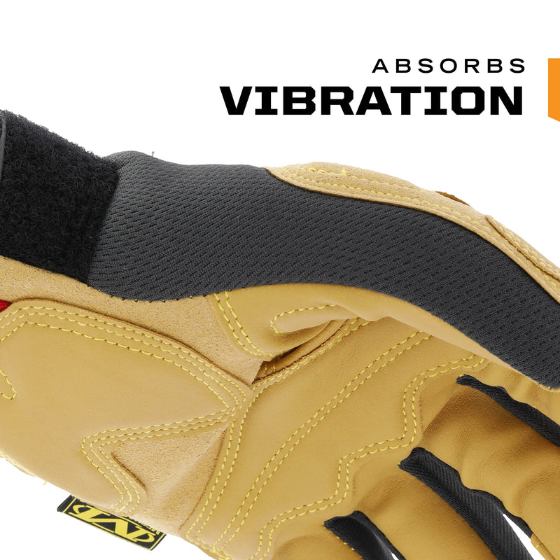 Mechanix Wear Material4X Padded Palm Gloves - Durable Abrasion-Resistant Gloves for Protecting Hands - Leather - TrekDrey Material - Machine Washable - Brown/Black - Large