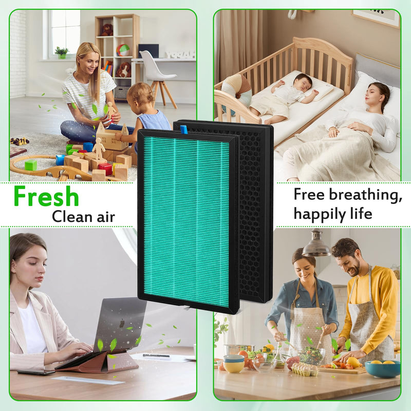 2 pack KXY550 Replacement Filter Compatible with Intehome、Airplus KXY550 Air Purifiers Replacement Filter Featuring a HEPA and activated carbon filtration system 1