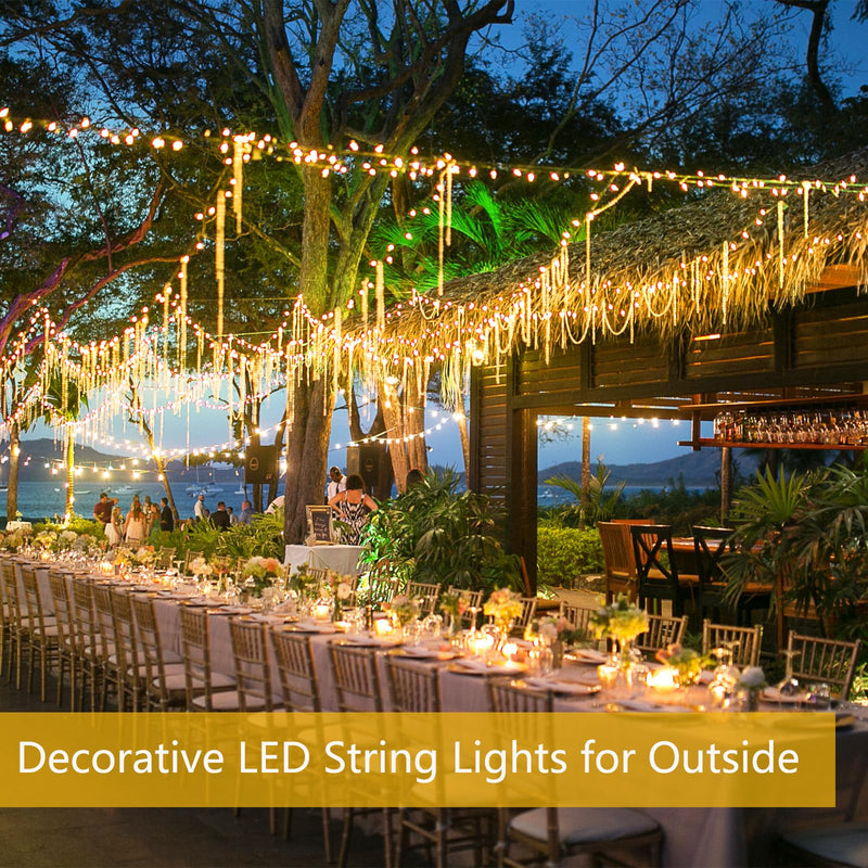 Extra-Long 144FT Solar String Lights for Outside, 2 Pack 400LED Solar Fairy Lights Outdoor, Waterproof Copper Wire with 8 Modes Twinkle Lights for Tree Garden Party Xmas Wedding Decor (Warm White) Warm White 2 Pack-400LED