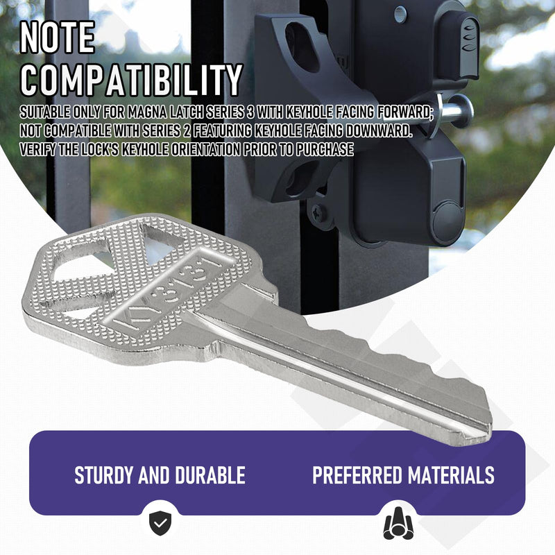 3 Pack 313131 6 Pin Key Replacement Key for Magna Latch Series 3 with Forward Facing Keyhole (New Style) - Also for Lokklatch & MagnaLatch Pool Gate Models