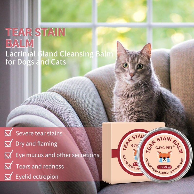 Pet Tear Stain Remover Balm - 1 oz (30g) Natural, Plant-Based Eye Care for Dogs and Cats - Gently Cleanses and Restores Sparkling Eyes 1 oz 2 - PawsPlanet Australia