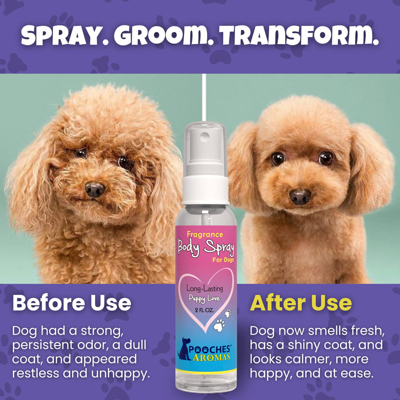 Pooches Aromas Natural Dog Cologne | Premium Grooming Spray | Long Lasting Spray | Deodorizing & Refreshing For Dogs, Adult Canines and Puppies | Aromas Scent to Refresh the Skin(Pack of 6) 2 Fl Oz (Pack of 6) - PawsPlanet Australia