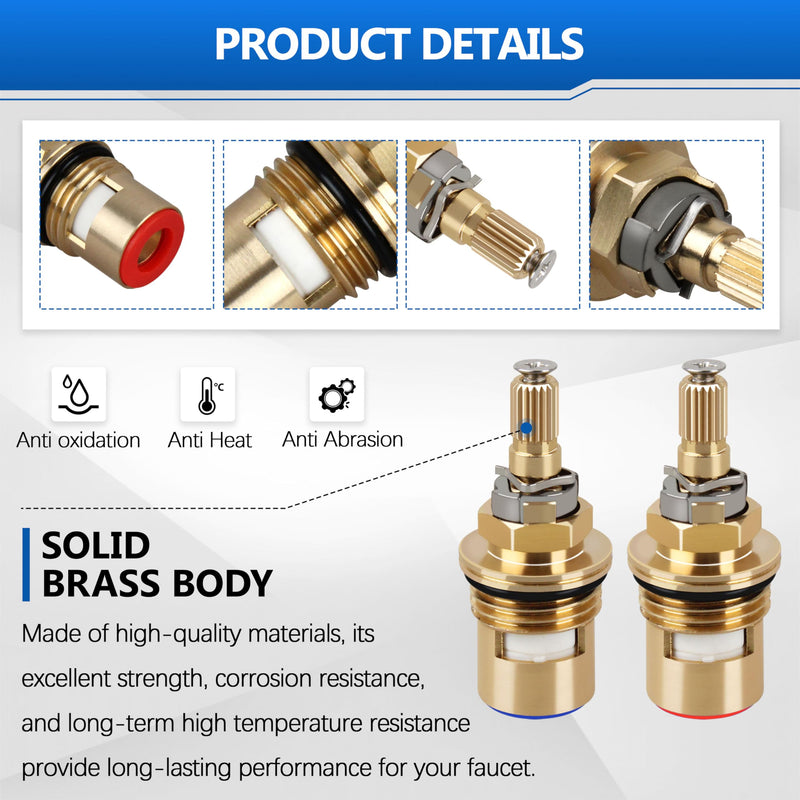 Faucet parts for Kohler K-GP77005-RP & K-GP77006-RP Faucet Ceramic Valve, Hot and Cold faucet valves Replacement Parts(2 Pack)