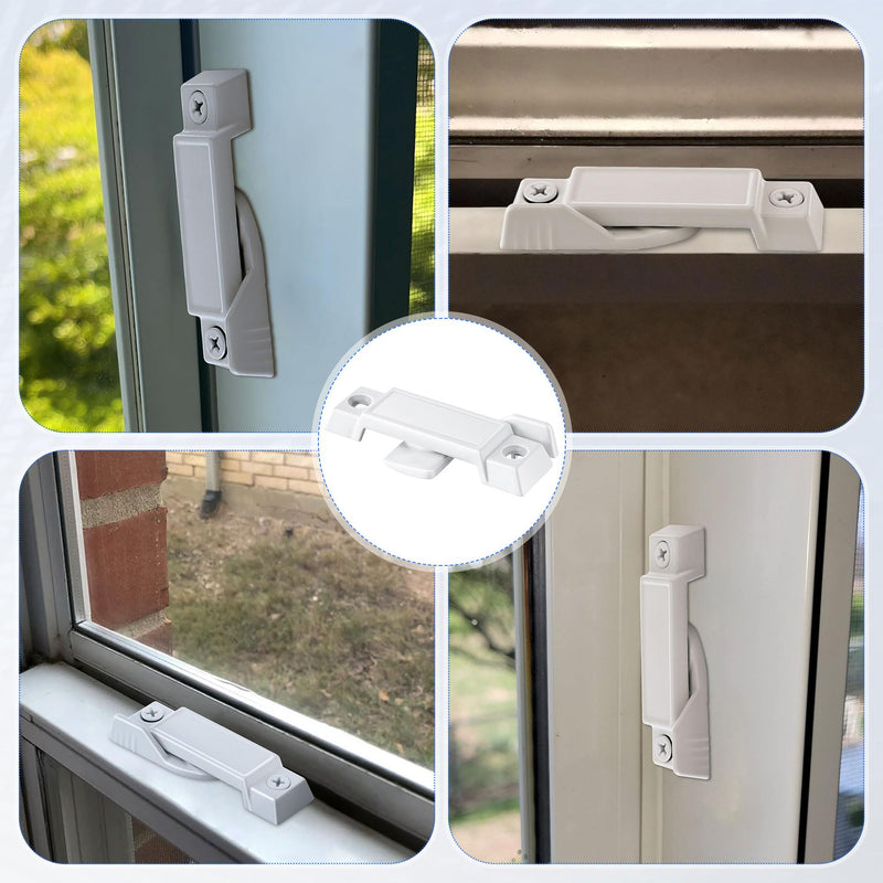 Saillong 3 Pack Sash Lock for Vertical and Horizontal Sliding Windows Replacement for F 2590, Replace Broken Sash Locks for Additional Home Security, 2-1/4” Mounting Hole Centers (White) White