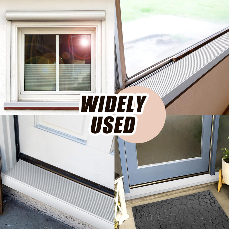 Yaocom 2 Pcs 36" x 2-3/4" x 1-1/5" Door Thresholds for Exterior Doors Aluminum Window Door Sills Edging Ledge Guard Protectors Sill Nosing Stainless Steel Non-Slip Strip for Door Window Sills Edge