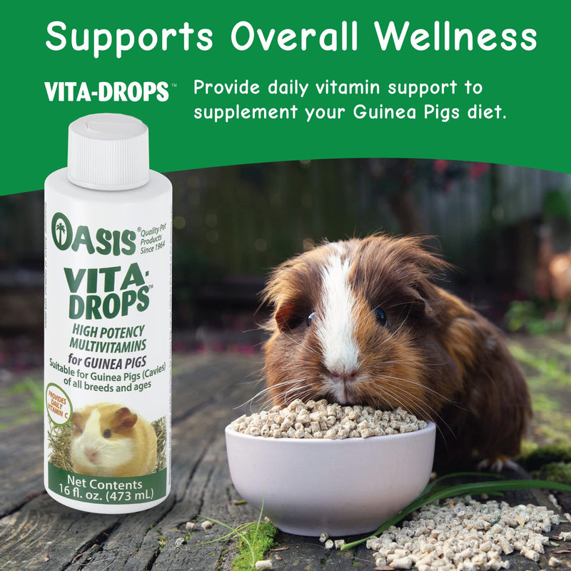 OASIS #80069 Guinea Pig Vita-Drop Vitamins, 16-Ounce liquid multivitamin with Vitamin C - PawsPlanet Australia