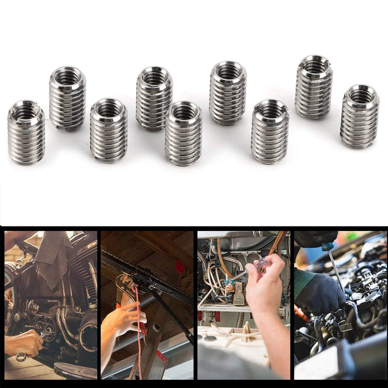10pcs Threaded Insert for Hard-Wood,Female M4x0.7 Male M6x1.0 Stainless Steel Thread Inserts Installation Tool for Furniture, Cabinets, Displays, and More. M4*0.7–M6*1.0(Length 10mm)