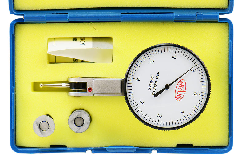 Shars 0.008" Large Face Dial Test Indicator, .0001" Graduation, 1.5" Face Diameter 303-3210 P] White .008" x .0001" 303-3210