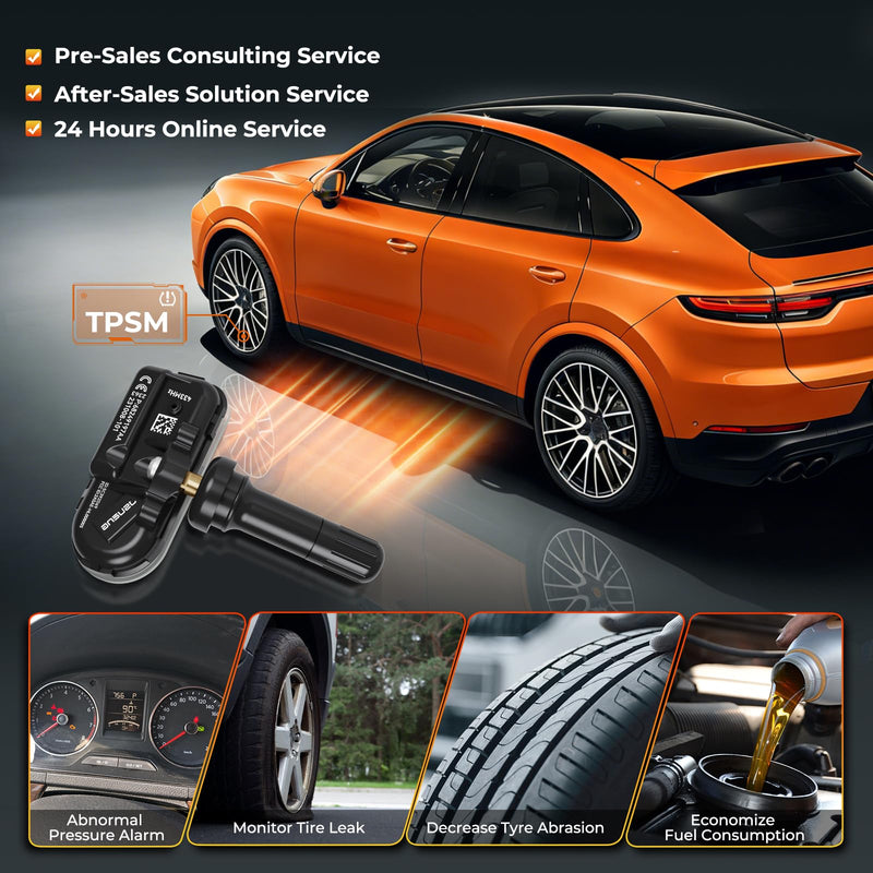TPMS Sensor, 4-Pack Tire Pressure Monitoring Sensor Compatible with Dodge RAM 1500 2500 3500 4500, Jeep Cherokee Replaces 68249197AA 68157568AA 433mhz 4 PCS