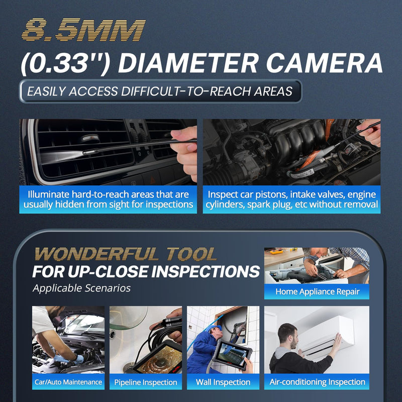 Autel MaxiVideo MV108S Digital Inspection Camera, 2025 Newer of MV108, 8.5mm USB Industrial Endoscope IP67 Waterproof, 1920P HD Borescope Camera 39.37'' Flexible Cord Snake Camera for Autel Tools & PC - NewNest Australia
