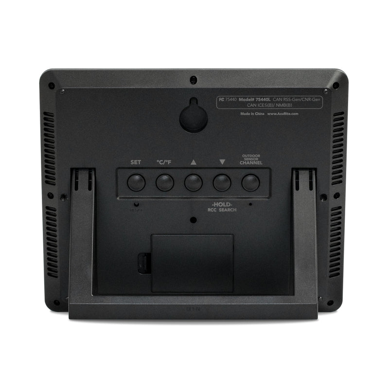 AcuRite Large Wireless Atomic Clock with Indoor and Outdoor Temperature, Date, Day of The Week, and Automatic DST Changes (75440)
