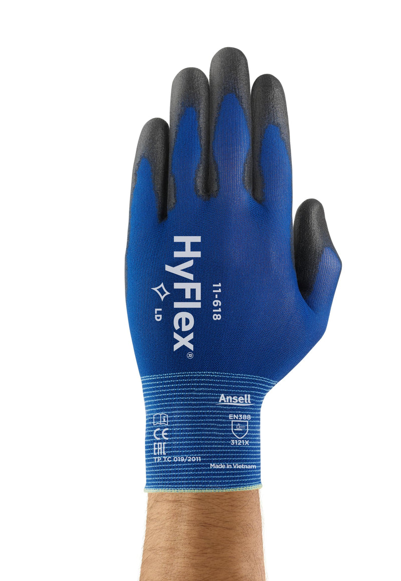 Ansell HyFlex 11-618 Nylon Light Duty Multi-Purpose Glove with Knitwrist 9 (L)