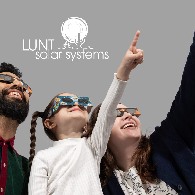 Lunt Solar Eclipse Glasses 5-Pack - ISO & CE Certified, AAS Approved for 2026 Eclipse in Spain & EU (UK, Germany, France) Regular