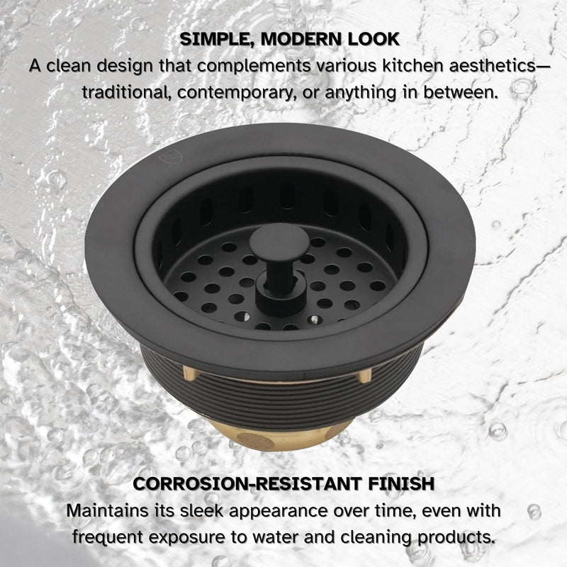 Westbrass A214-12 3-1/2" Post Style Large Kitchen Sink Basket Strainer, Oil Rubbed Bronze