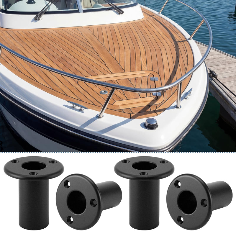 4 Pcs Folding Pontoon Ladder Insert Plugs Removable Dock Mounting Hardware Boat Replacement Parts for Marine Yacht Hook Telescoping Ladder Tube Extra Cup Mount 1 Inch