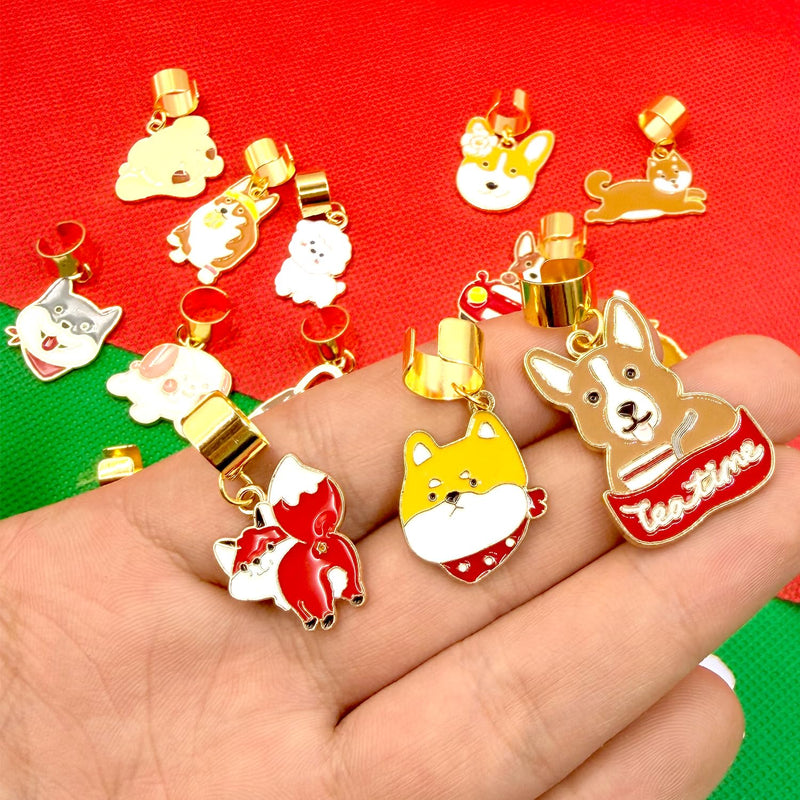 15pcs Dog Stethoscope Charms for Nurses, Cute Puppy Alloy & Enamel Stethoscope Pendant Accessories for Pediatric & Hospital Medical Staff