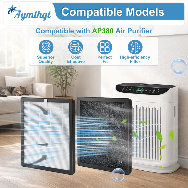 4 Pack Replacement Filter for AP380 Air Cleaner Purifier