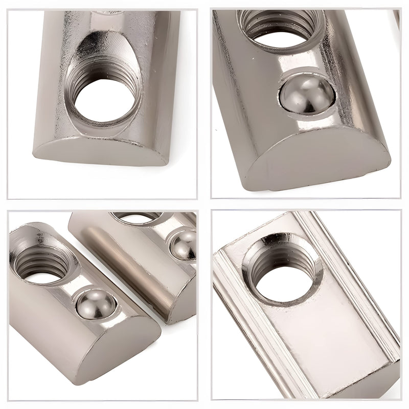 60pcs M4 Spring T Nut Rolling Ball Loading for Aluminum Extrusion Profile 3D Printer Machine Industry Accessorie