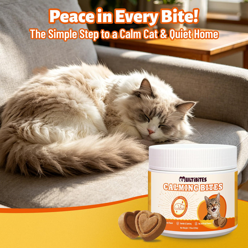 330 Bites Calming Chews for Cats – with Chamomile, L-Tryptophan, Melatonin – Natural Calming Cat Treats for Stress Relief, Fireworks, Cat Travel, Vet Visits Safe for All Cats 7.76 oz