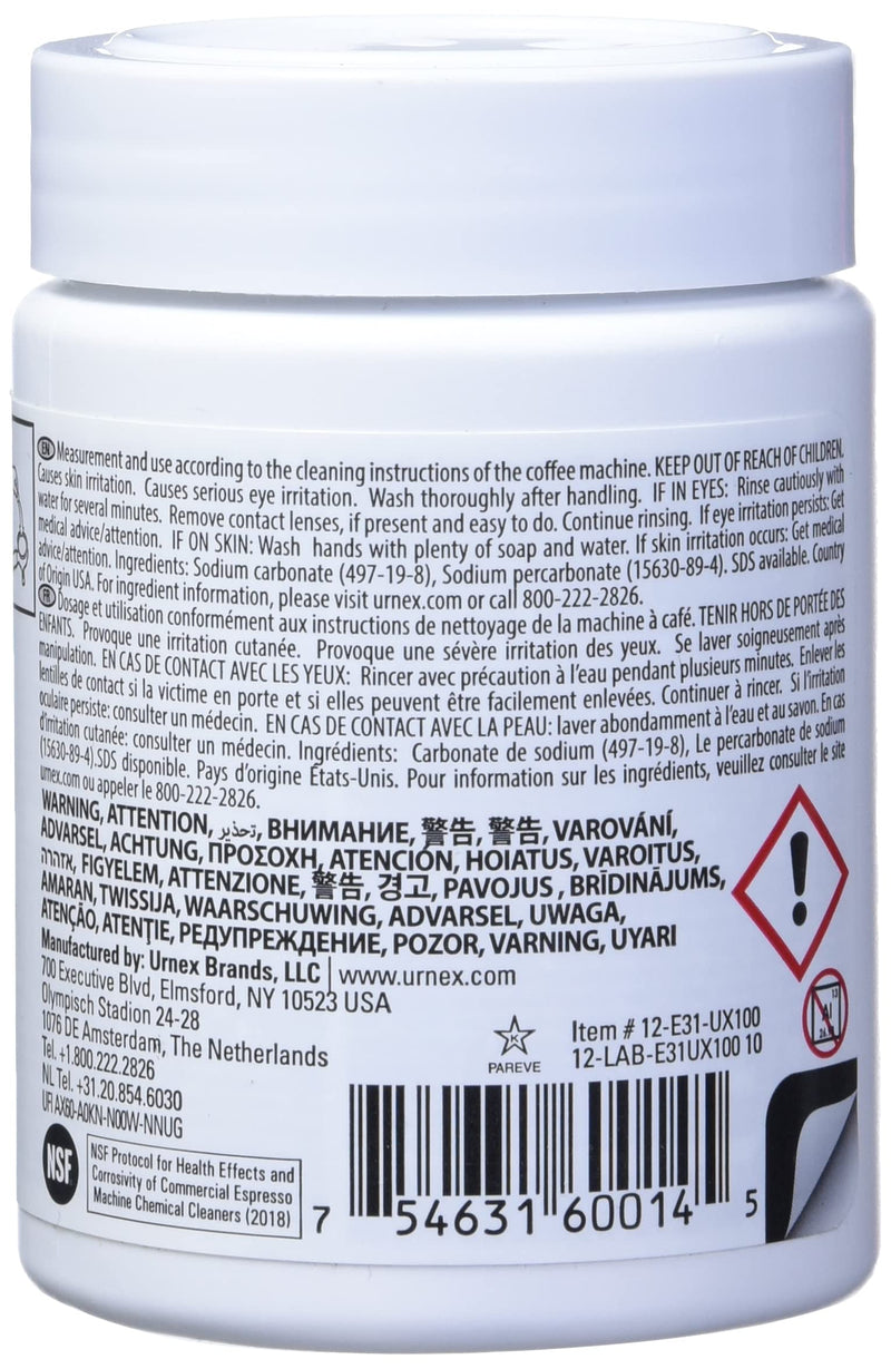 Urnex Cafiza Professional Espresso Machine Cleaning Tablets, 100 Count