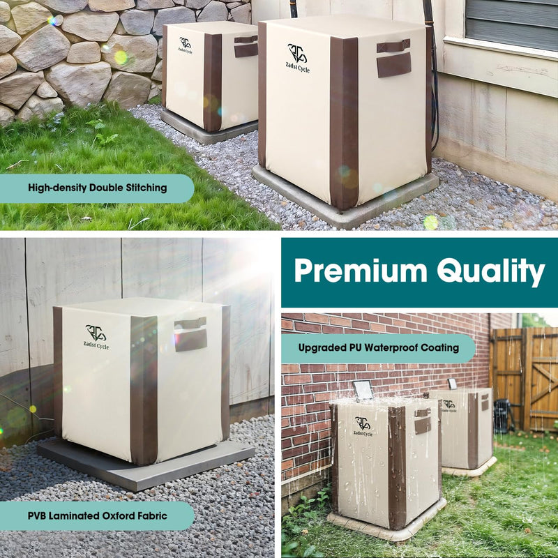 Air Conditioner Cover Waterproof, Air Conditioner Covers for AC Units, Anti-UV, Rip Resistant, Water Resistant【Medium, 1 Pack, Brown & Beige】 Medium-30H x 28W x 28D inch