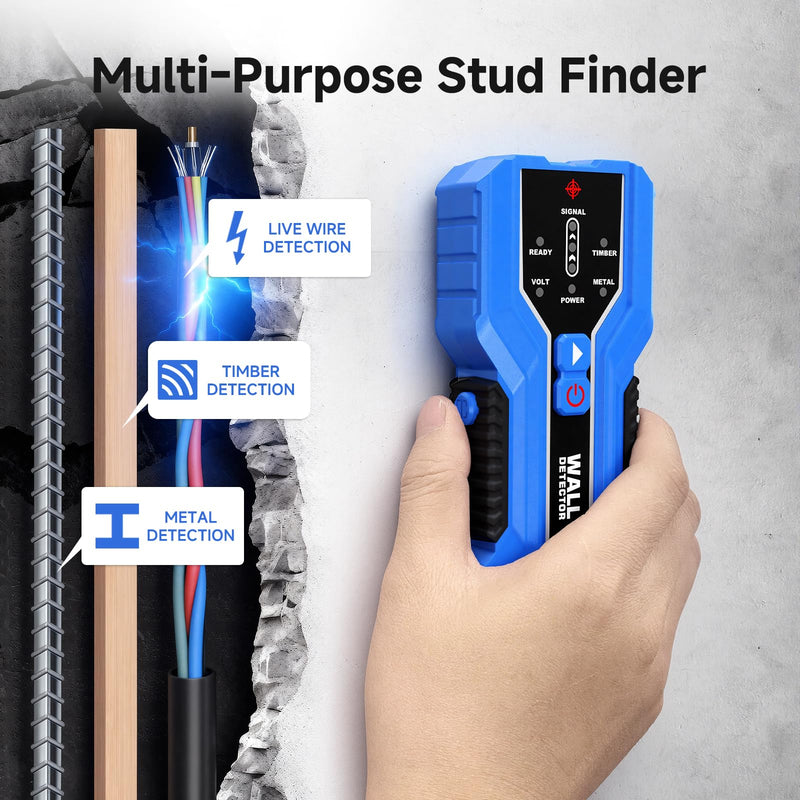 Stud Finder – Electronic Stud Detector with Smart Sensor, 3-in-1 Wall Scanner for Metal, Wood & Live AC Wire, Upgraded Multifunctional Wall Detector, Battery Included