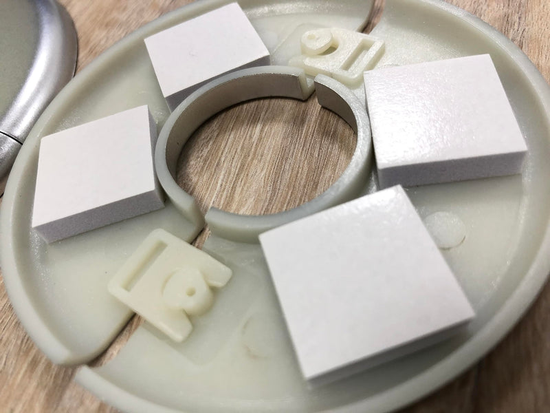 2 Pcs Wall Split Flange, ABS Round Self-Adhesive Escutcheon Plate Buckles Design for 2"/51mm,Silver Round 2"/51mm