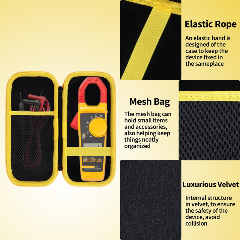 Storage Case Compatible with Fluke 323/324 / 325/302 / 303/305 Digital Clamp Meter Multimeter AC-DC TRMS