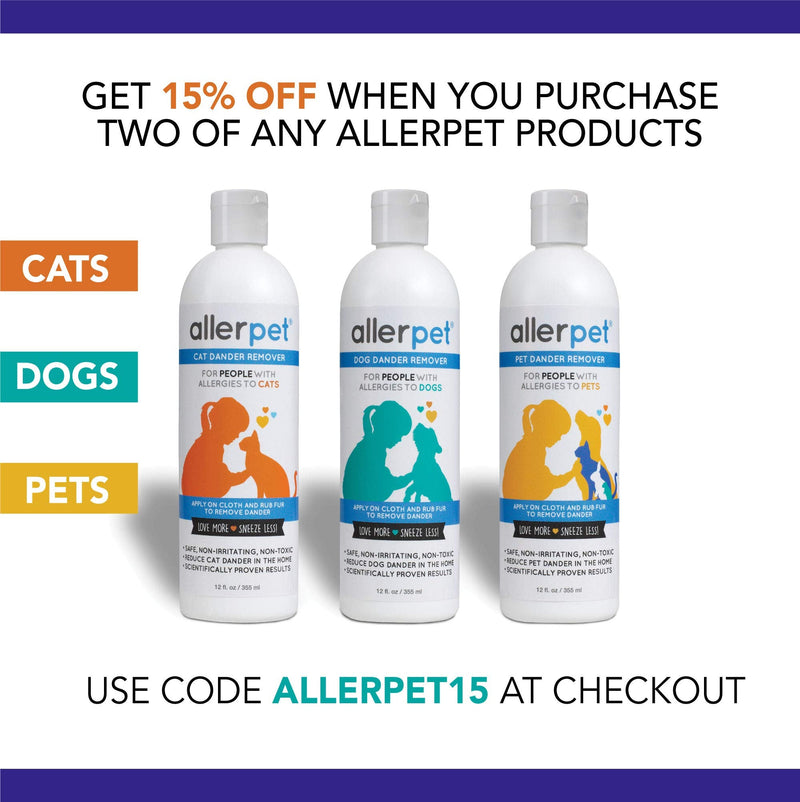 [Australia] - Allerpet Dog - Best Allergy Relief & Pet Dander Remover for Allergens - Ditch Your Allergy Shampoo - 100% Non-Toxic & Safe for Pets, Good for Fur & Skin (12 oz) 