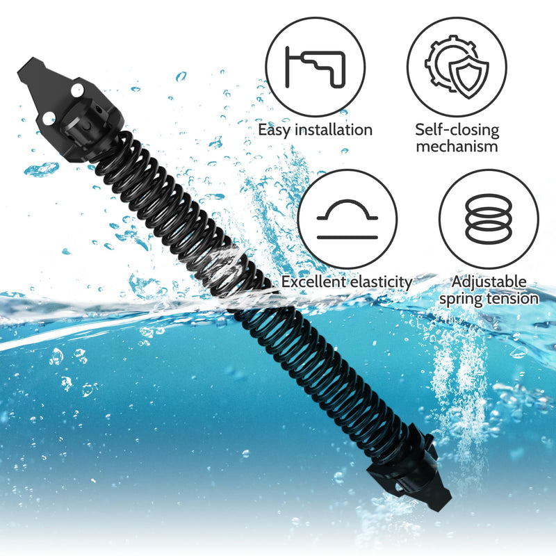 14" Gate Spring Self Closing Heavy Duty Outdoor Door Spring Automatic Gate Closer, Adjustable for Wooden and Vinyl Fence, Black,4 Pack 4