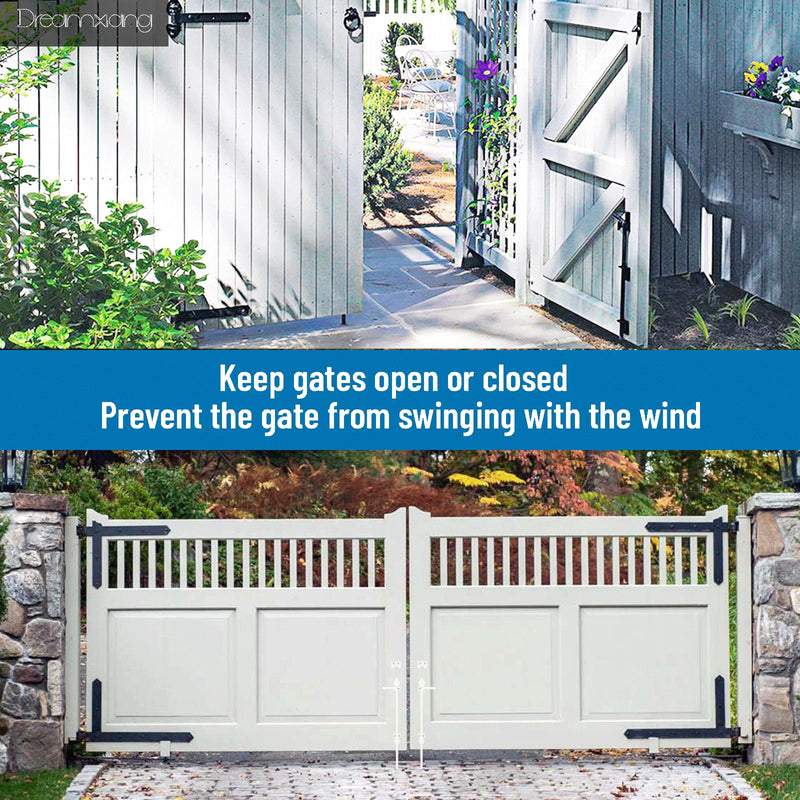 24" Heavy Duty Cane Bolt Gate Drop Rod Hardware Ground Latch for Wood PVC Vinyl Metal Fences Gates, Double Doors, White Solid Steel -2 Pack 2 24 Inch