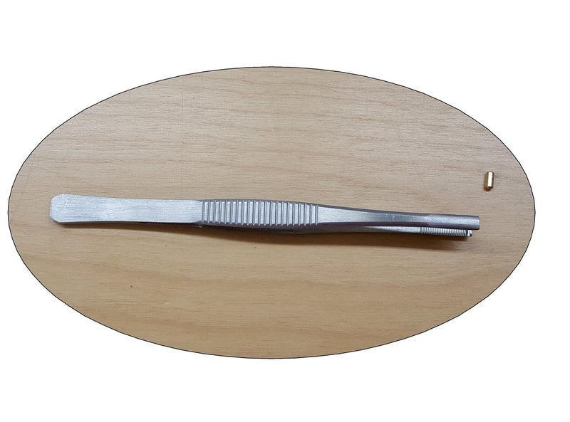 Lock Pin - Tumbler Tweezers - Brushed Stainless Steel, for Locksmith Pinning & Rekeying Kit, 6" Long, grooved for Easy handling, grooved tip for Easy pin gripping, Tools