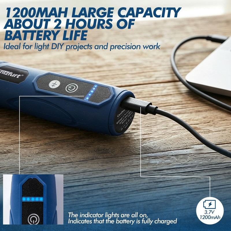 Mini Cordless Rotary Tool 5 Speed and USB Charging Rotary Tool Kit with 110 Accessories, Multi-Purpose 3.7V Power Rotary Tool for Engraving Sanding, Polishing, Drilling, Etching, DIY Crafts 110PCS