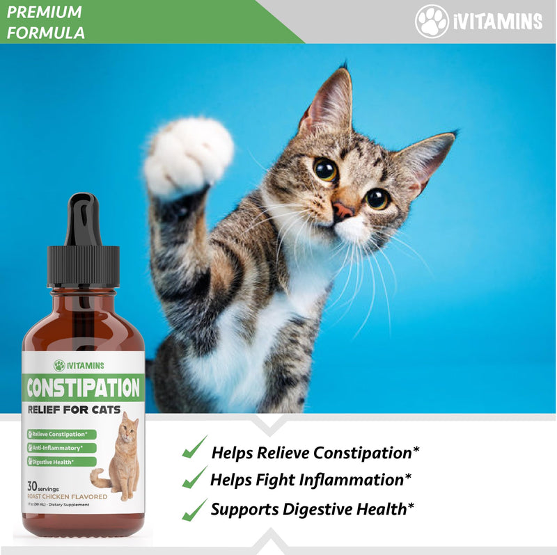 Cat Constipation Relief - Cat Laxative - Cat Laxative Constipation Relief - Constipation Relief for Cats -Constipation Relief for Cat - Cat Constipation - 1 fl oz - PawsPlanet Australia