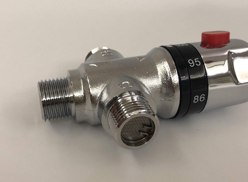 Three-way Thermostatic Mixing Valve,1/2NPT Connections,Solid Brass