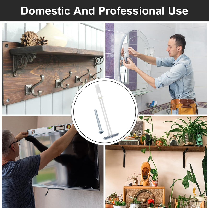 Drywall Anchor with Included Bolts for 3/16”-24, Heavy Duty Hollow Drywall Anchors for TV Mounting Kit, Stainless Steel Hollow Wall Anchors Holds up to 240 lbs Each in 1/2-in Drywall-14 Pack 3/16"-24：Pack of 14