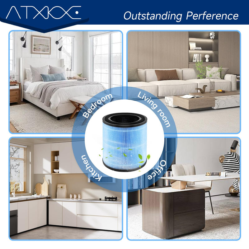 4 Pack AP0601 Replacement Filter Fit for AIRTOK AP0601 Air Purifier 4pack