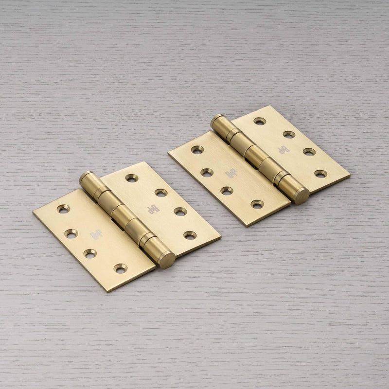 Buster and Punch Door Hinge Set of 2, 4 x 4 Inch Solid Metal with Multiple Finish Options Steel